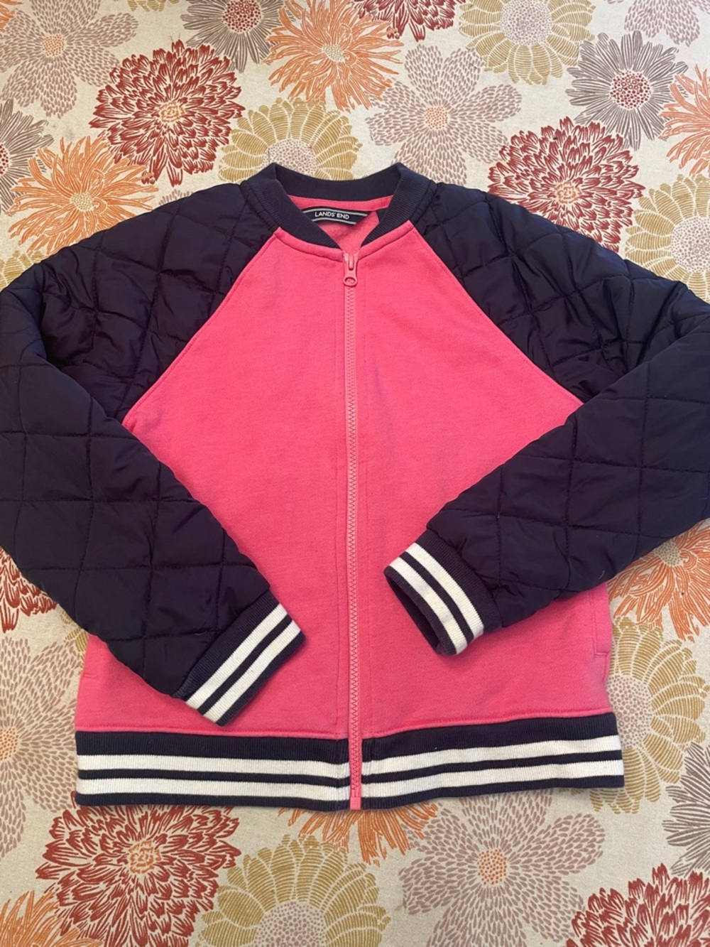 Lands' End Girls' Varsity Bomber Jacket - Very Nice Condition!